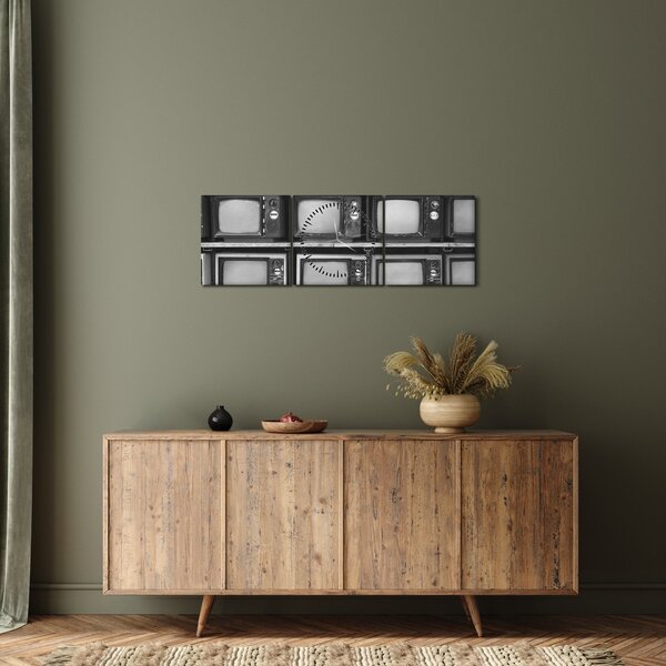 Obraz - Retro TV (z zegarem) (90x30 cm)