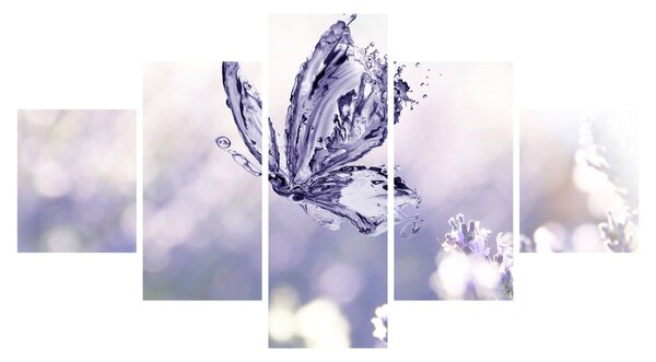 Obraz - Motyl i lawenda (125x70 cm)
