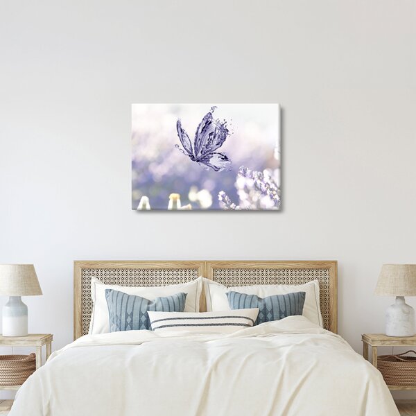 Obraz - Motyl i lawenda (70x50 cm)