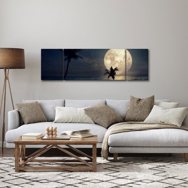 Obraz - Plaża przy pełni księżyca (170x50 cm)
