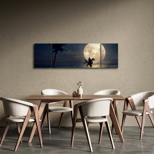 Obraz - Plaża przy pełni księżyca (170x50 cm)