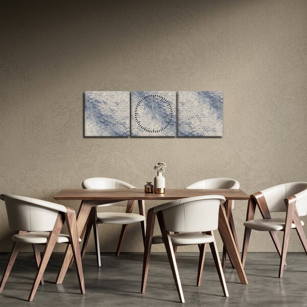 Obraz - Wzór fali (z zegarem) (90x30 cm)