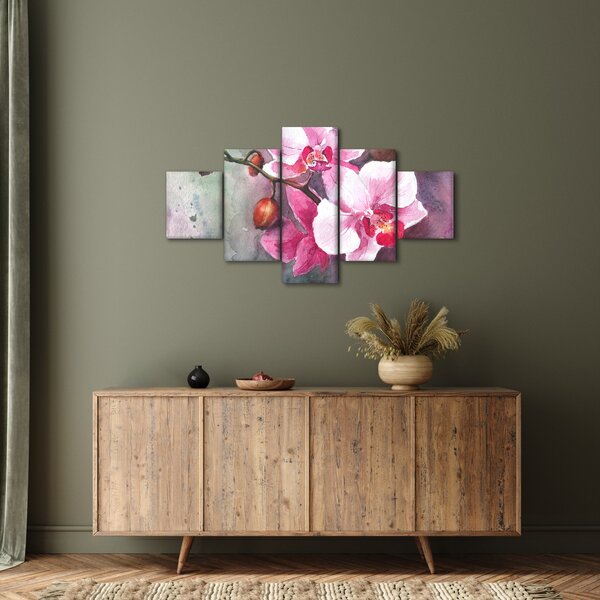 Obraz - Orchidee, akwarela (125x70 cm)