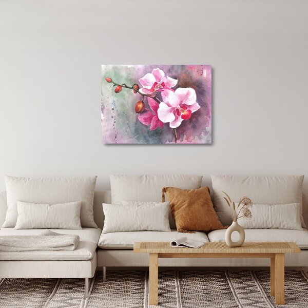Obraz na szkle - Orchidee, akwarela (70x50 cm)