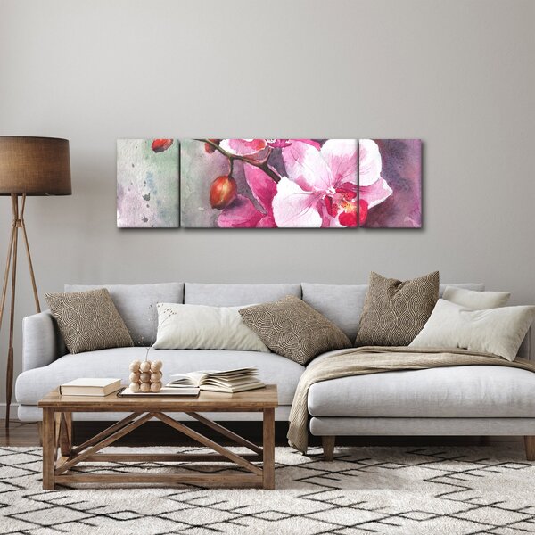 Obraz - Orchidee, akwarela (170x50 cm)