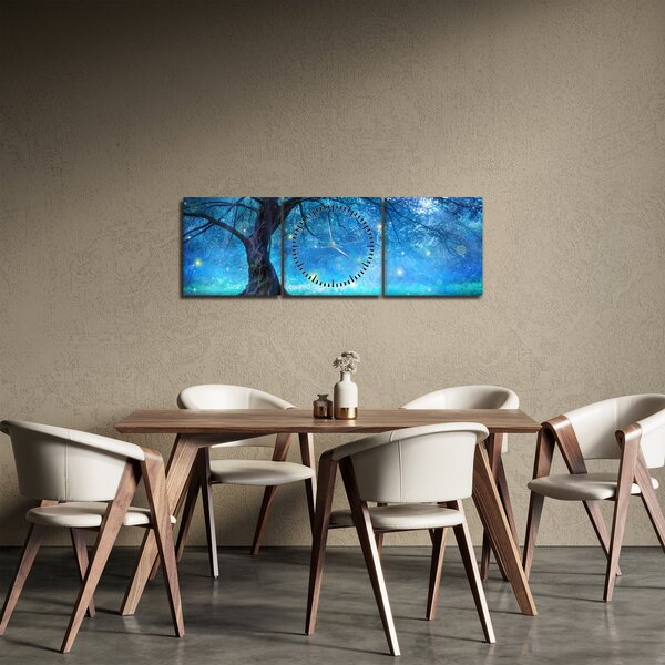 Obraz - Mistyczny las (z zegarem) (90x30 cm)