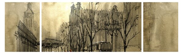 Obraz - Szkic miasta (170x50 cm)