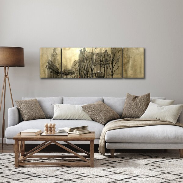 Obraz - Szkic miasta (170x50 cm)