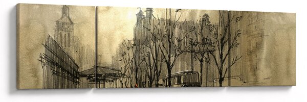 Obraz - Szkic miasta (170x50 cm)