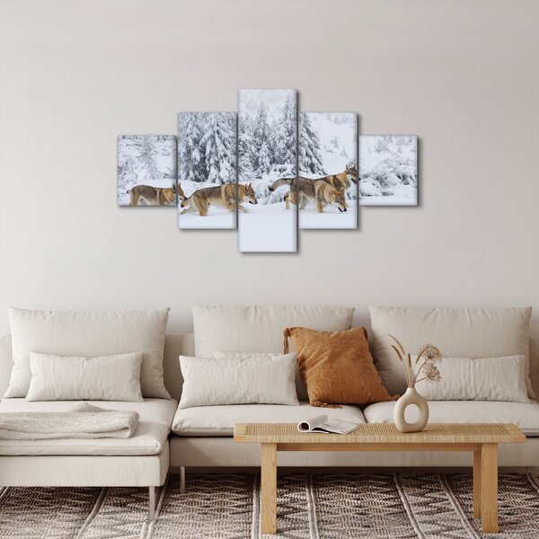 Obraz - Wilki w górach (125x70 cm)