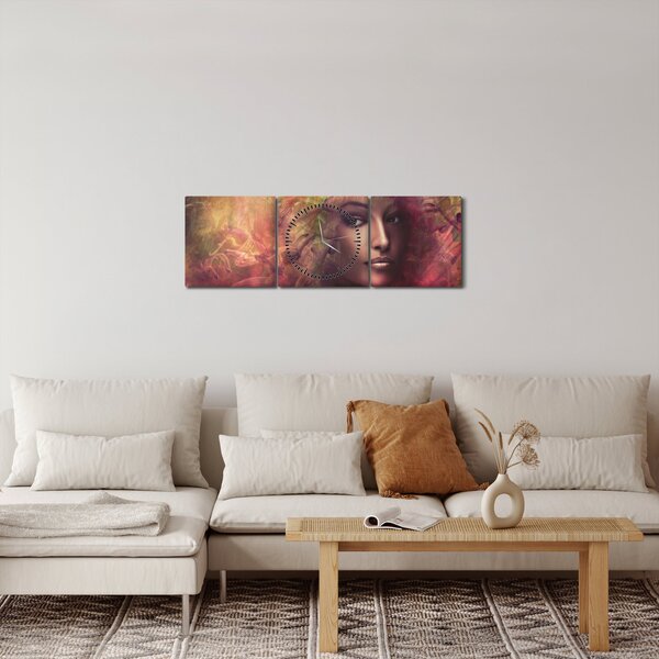 Obraz - Fantastyczna kobieta (z zegarem) (90x30 cm)
