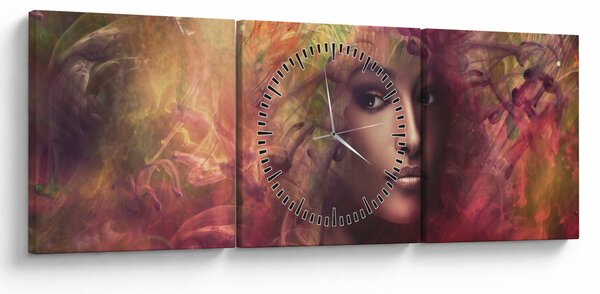 Obraz - Fantastyczna kobieta (z zegarem) (90x30 cm)