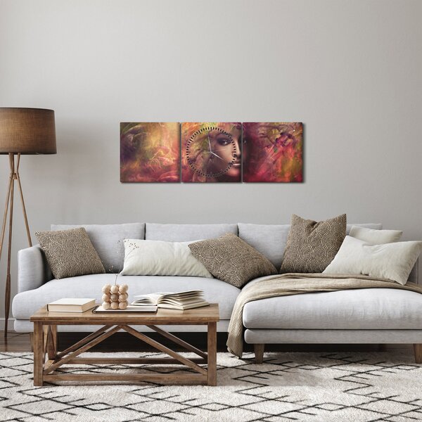 Obraz - Fantastyczna kobieta (z zegarem) (90x30 cm)