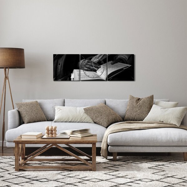 Obraz - Książka (z zegarem) (90x30 cm)