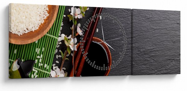 Obraz - Sushi (z zegarem) (90x30 cm)