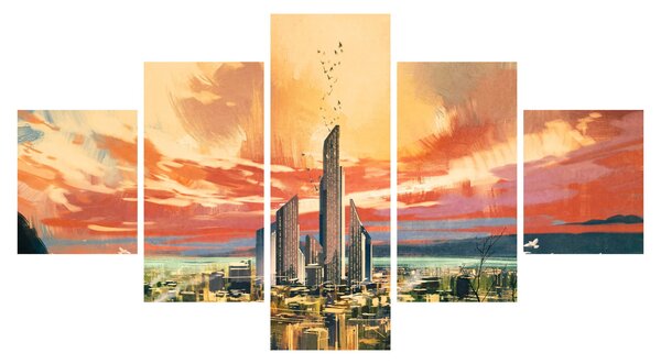Obraz - Malowane miasto (125x70 cm)