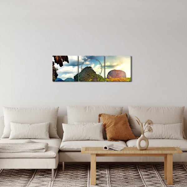Obraz - Zatoka Phang Nga (z zegarem) (90x30 cm)