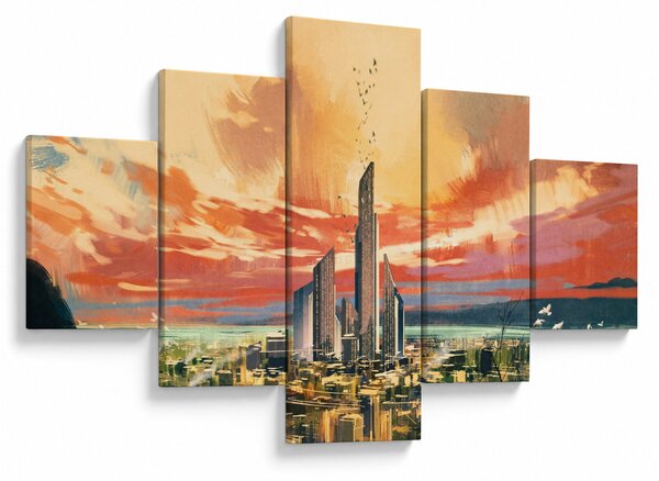 Obraz - Malowane miasto (125x70 cm)