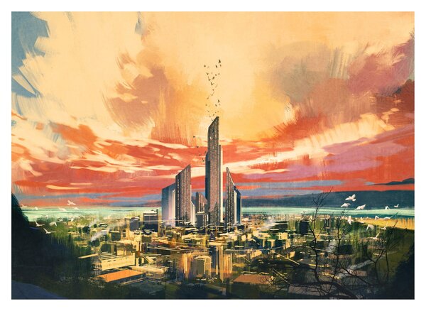 Obraz - Malowane miasto (70x50 cm)