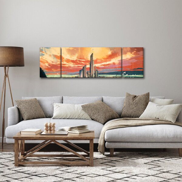 Obraz - Malowane miasto (170x50 cm)