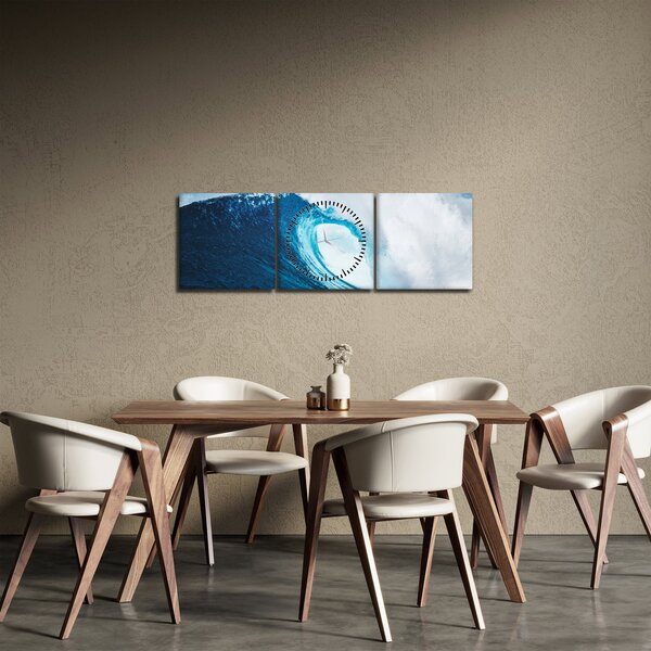 Obraz - Fala oceaniczna (z zegarem) (90x30 cm)