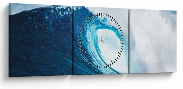 Obraz - Fala oceaniczna (z zegarem) (90x30 cm)