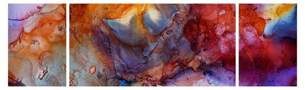 Obraz - Abstrakcyjna sztuka tuszu (170x50 cm)