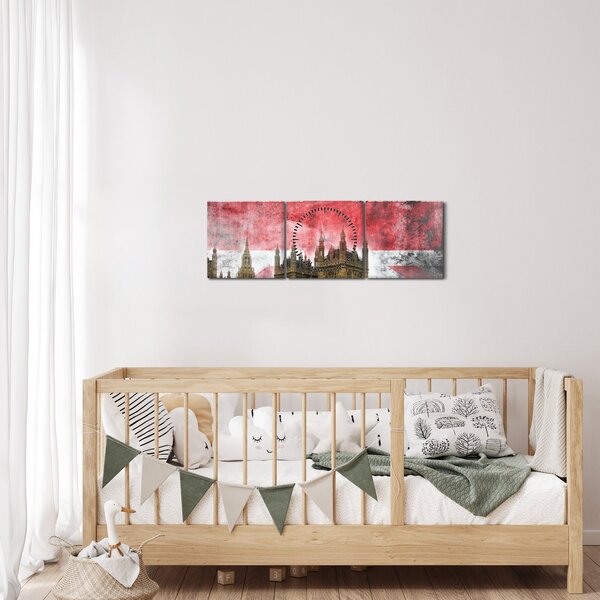 Obraz - Londyn (z zegarem) (90x30 cm)