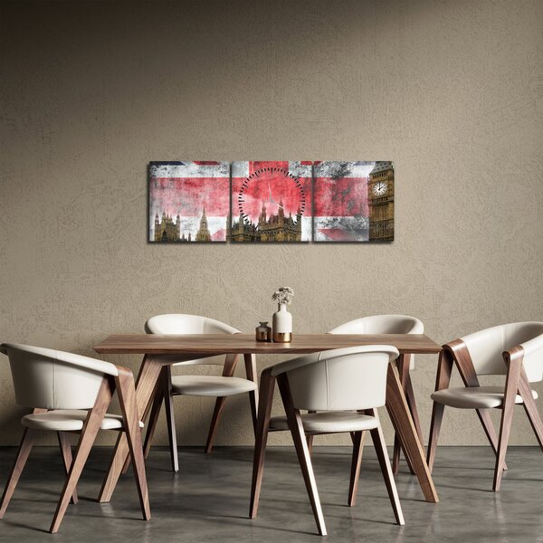 Obraz - Londyn (z zegarem) (90x30 cm)