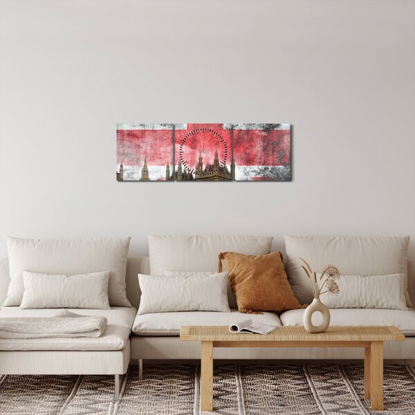 Obraz - Londyn (z zegarem) (90x30 cm)