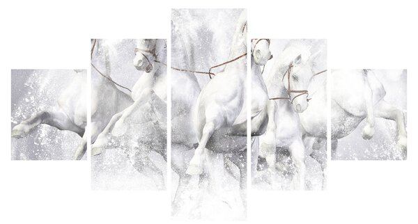 Obraz - Ilustracja przedstawiająca konie wyścigowe (125x70 cm)