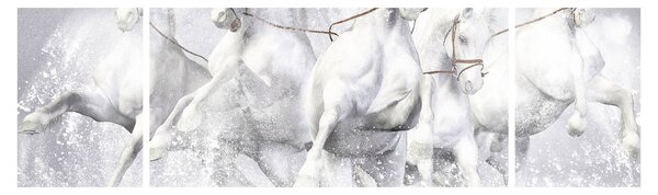 Obraz - Ilustracja przedstawiająca konie wyścigowe (170x50 cm)