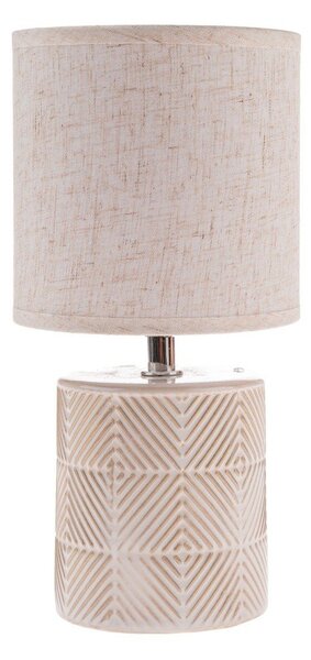 Beżowa lampa stołowa ceramiczna z tekstylnym kloszem (wysokość 27 cm) Anita – Dakls