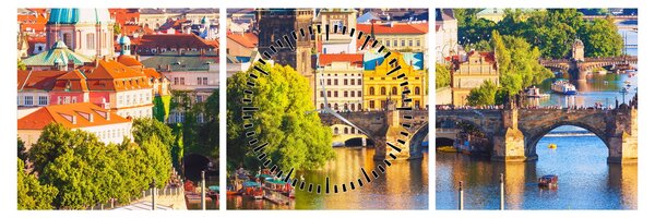 Obraz - Praga II. (z zegarem) (90x30 cm)