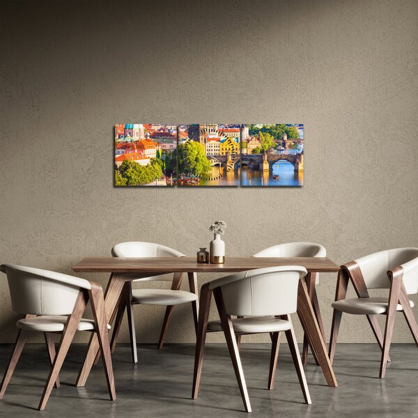 Obraz - Praga II. (z zegarem) (90x30 cm)