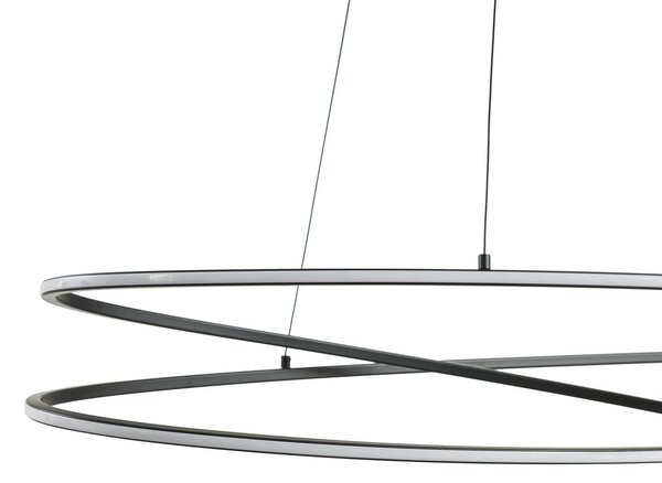 Lampa wisząca Gavril Lucande, możliwość ściemniania, czarny, salon / jadalnia, metal, nowoczesny