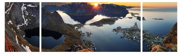 Obraz - Krajobraz górski, Norwegia (170x50 cm)