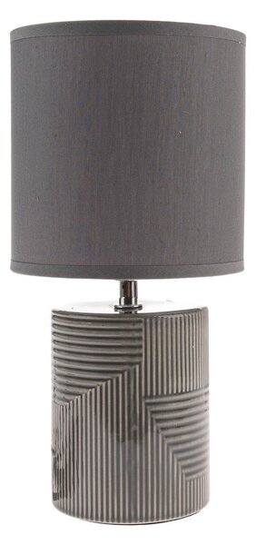 Szara lampa stołowa ceramiczna z tekstylnym kloszem (wysokość 32,5 cm) Anita – Dakls