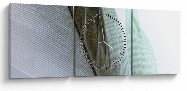 Obraz - Pióra, makro (z zegarem) (90x30 cm)