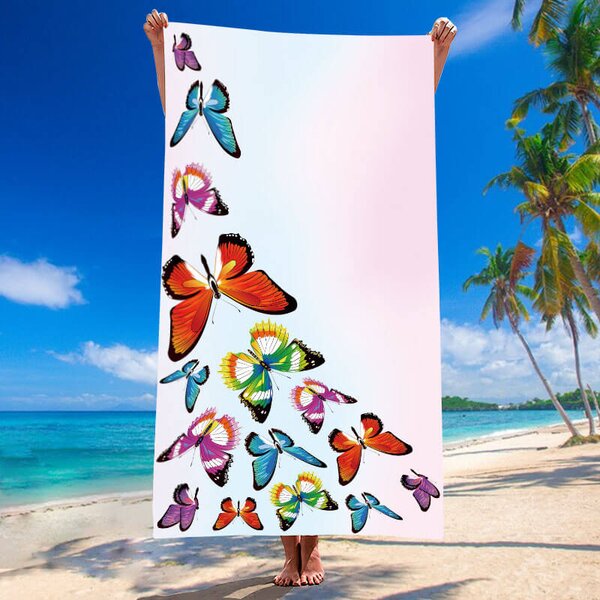 Szybkoschnący ręcznik plażowy SILMARI 100x180 cm kolorowy, 100% mikrofibra