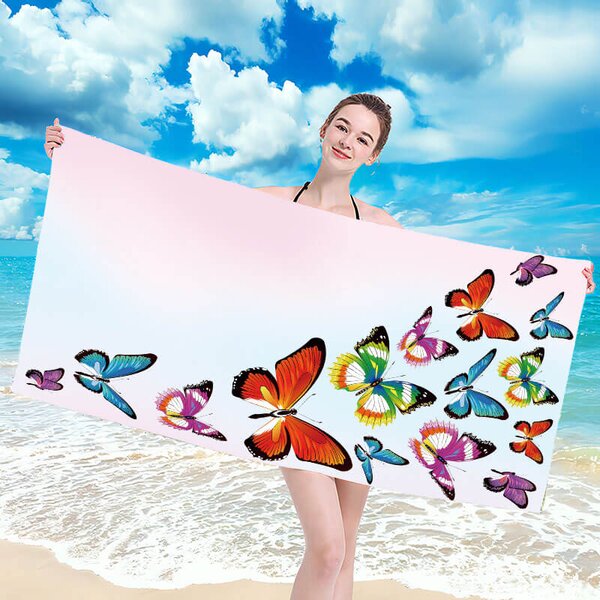Szybkoschnący ręcznik plażowy SILMARI 100x180 cm kolorowy, 100% mikrofibra