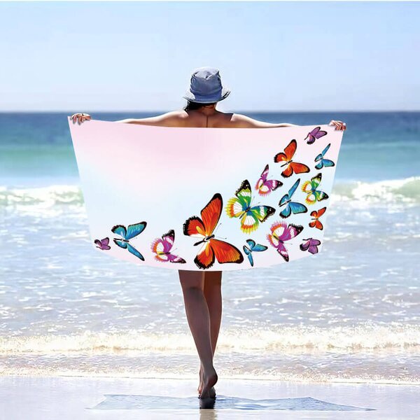 Szybkoschnący ręcznik plażowy SILMARI 100x180 cm kolorowy, 100% mikrofibra