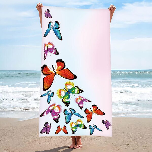Szybkoschnący ręcznik plażowy SILMARI 100x180 cm kolorowy, 100% mikrofibra