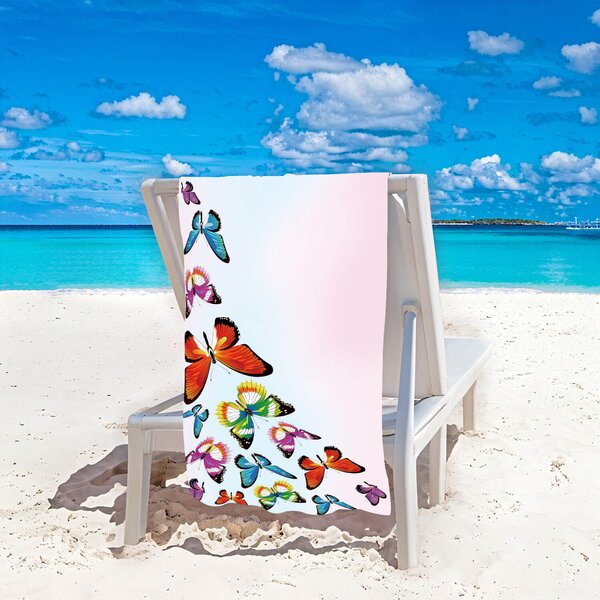 Szybkoschnący ręcznik plażowy SILMARI 100x180 cm kolorowy, 100% mikrofibra