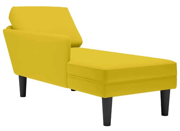 Żółta leżanka tapicerowana aksamitem F0-S98