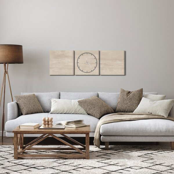 Obraz - Naturalny marmur (z zegarem) (90x30 cm)