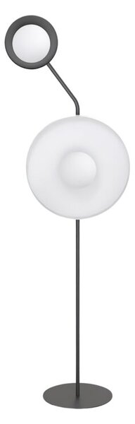 Lampa stojąca podłogowa nowoczesna czarno-biała okrągłe talerze 2xG9 8W KISS Emibig