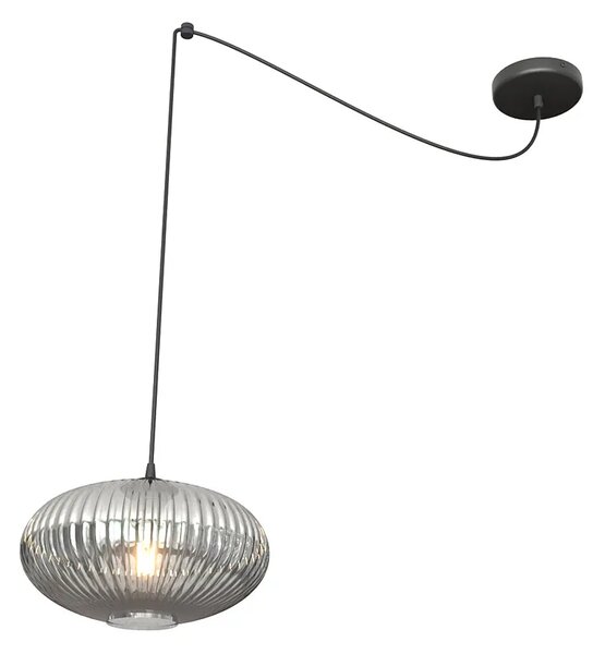 Nowoczesna lampa pająk z grafitowym kloszem - D169 C8-S67