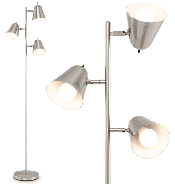 Lampa podłogowa z 3 kloszami 163 cm