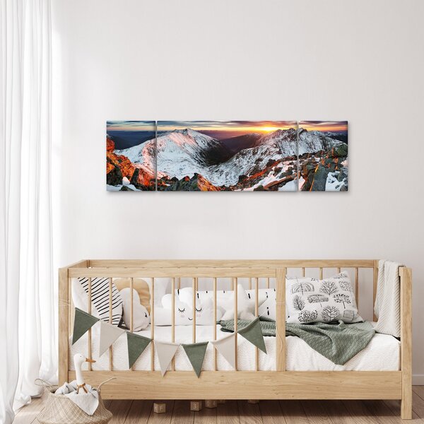 Obraz - Zimowa panorama górska (170x50 cm)